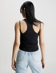 Calvin Klein Badge Rib Double Layer Tank Top, Black product photo View 02 S