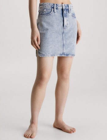 Calvin Klein A-Line Mini Skirt, Light Denim product photo