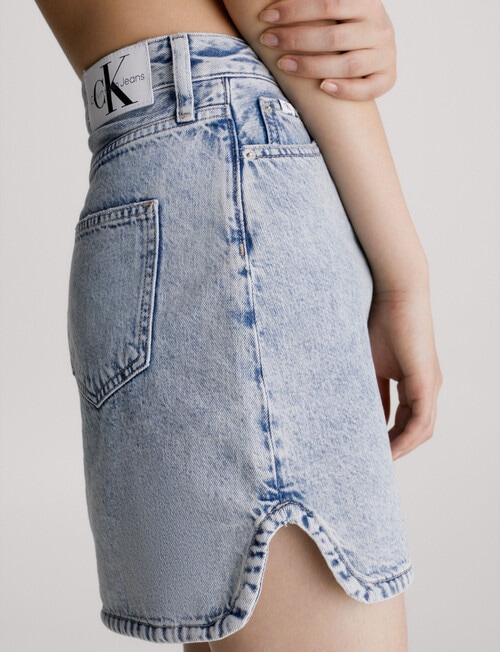 Calvin Klein A-Line Mini Skirt, Light Denim product photo View 03 L