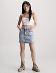 Calvin Klein A-Line Mini Skirt, Light Denim product photo View 04 S