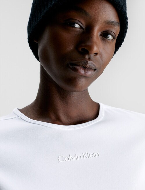 Calvin Klein Short Sleeve Tee, Bright White - Womens Clearance