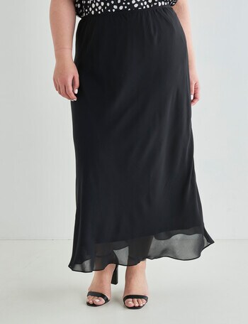 Studio Curve Bias Cut Maxi Skirt, Black product photo