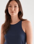 Mineral Lounge Rib Tank Top, Midnight product photo View 04 S