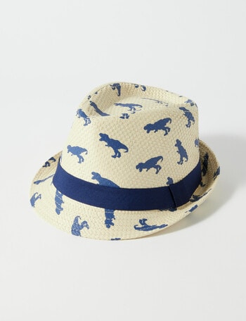 Mac & Ellie Dino Trilby Hat, Natural, 3-8 product photo