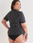 Zest Resort Curve Spot Ruched Side Rash Top, Black product photo View 02 S