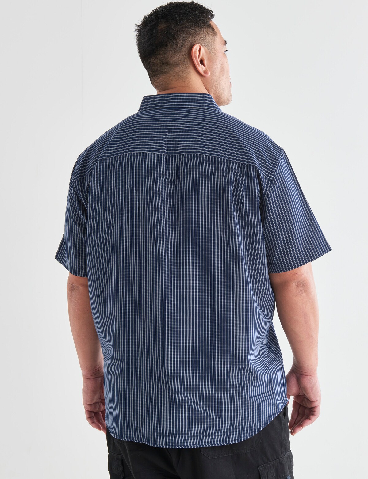 Chisel King Size Check Short Sleeve Soft Touch Shirt, Navy Casual Shirts