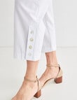 Ella J Pull-On Shell Detail Crop Pant, White product photo View 05 S
