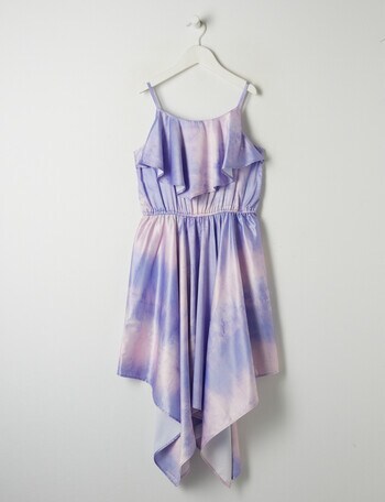Switch Tie Dye Handkerchief Hem Dress, Lilac product photo