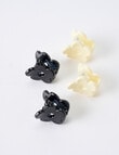 Switch Flower Mini Hair Clips, 4-Pack, Black & Ivory product photo