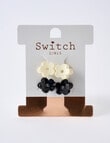 Switch Flower Mini Hair Clips, 4-Pack, Black & Ivory product photo View 02 S