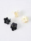 Switch Flower Mini Hair Clips, 4-Pack, Black & Ivory product photo View 03 S