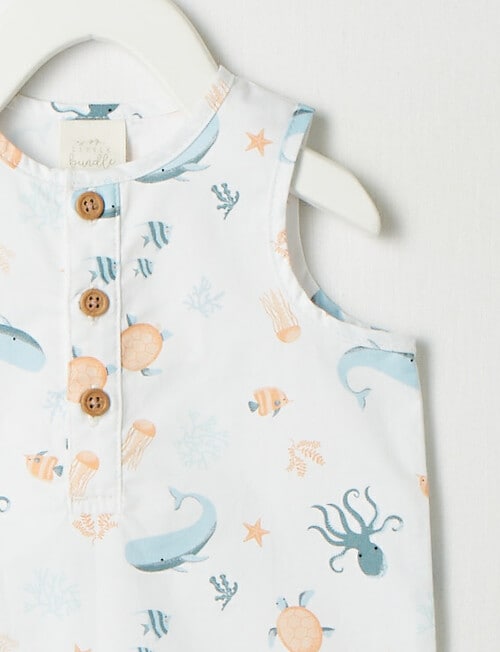 Little Bundle By the Sea Woven Shortall, White product photo View 04 L