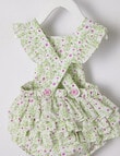 Little Bundle Summer Fields Frill Romper, Green product photo View 02 S