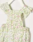 Little Bundle Summer Fields Frill Romper, Green product photo View 03 S