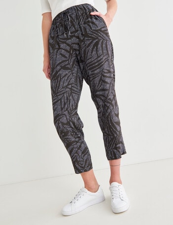 Jigsaw Leaf Print Fancy Pants, Grey product photo