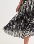 Jigsaw Malta Stripe Pleat Skirt, Navy product photo View 04 S