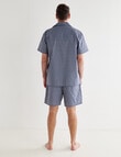 Chisel Woven Check Short PJ Set, Blue, Grey & White product photo View 02 S