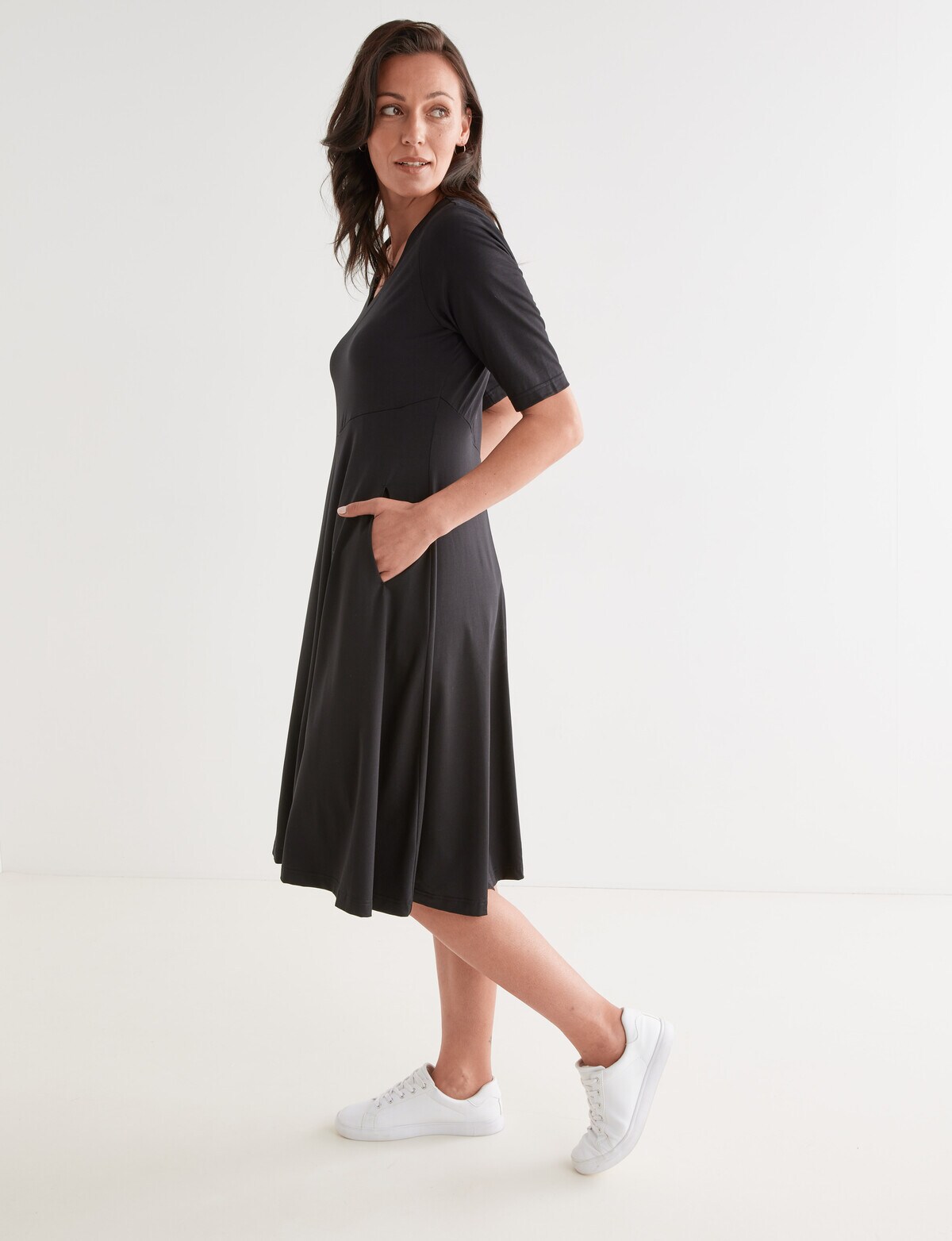 Jigsaw Jewel Dress, Black Midi Dresses