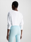 Calvin Klein Cropped Long Sleeve Tee, Bright White product photo View 02 S