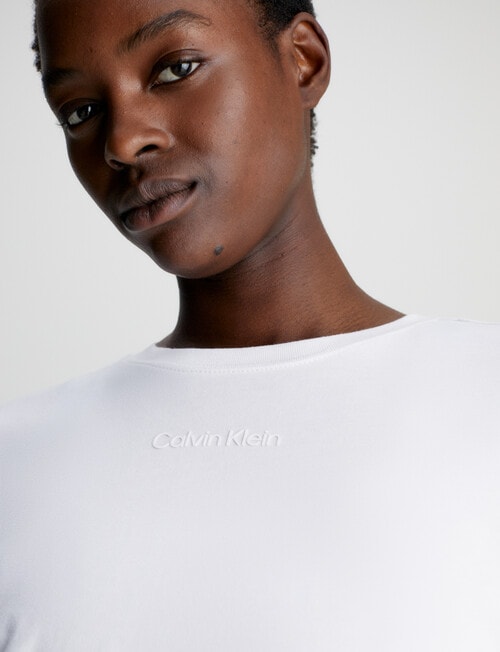 Calvin Klein Cropped Long Sleeve Tee, Bright White product photo View 04 L