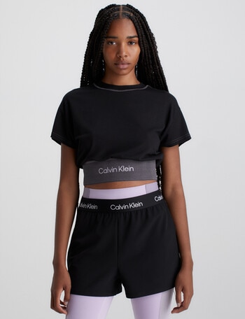 Calvin Klein Short Sleeve Tee with Band, Black Beauty product photo