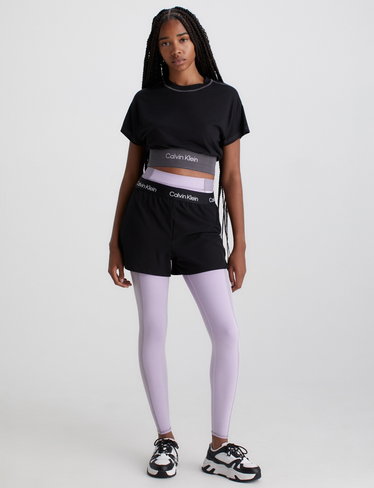 Calvin Klein Short Sleeve Tee with Band, Black Beauty - Activewear