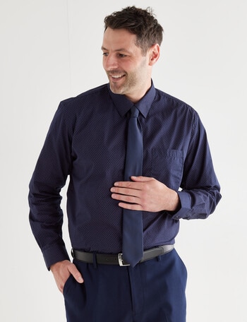 Chisel Formal Burst Ditsy Long Sleeve Shirt, Navy product photo