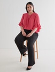 Studio Curve Collection Pintuck Flutter Sleeve Top, Fuchsia product photo View 03 S