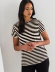 Zest Stripe Organic Cotton Short Sleeve Tee, Black & Natural product photo View 05 S