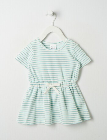 Teeny Weeny In Bloom Stripe Knit Dress, Aqua product photo
