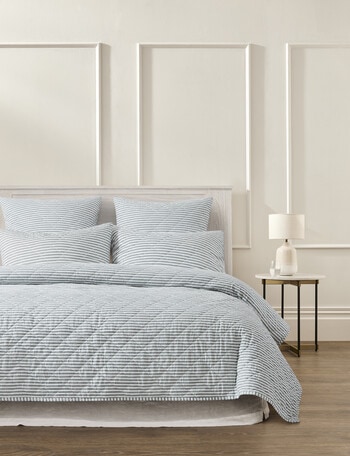 Kate Reed Heritage Stripe Coverlet, Pewter product photo