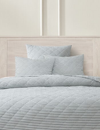 Kate Reed Heritage Stripe Standard Pillowcase, Pewter product photo