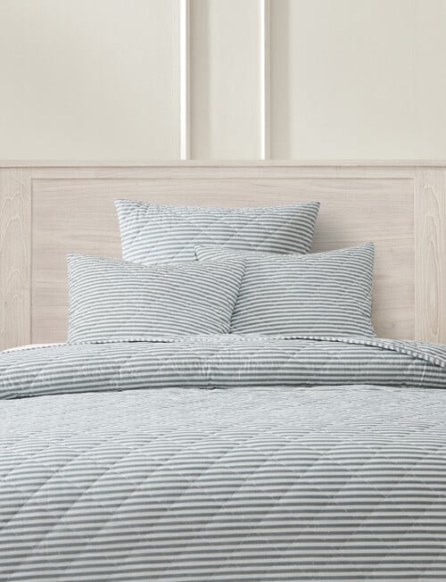 Kate Reed Heritage Stripe Standard Pillowcase, Pewter product photo