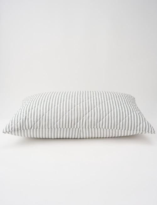 Kate Reed Heritage Stripe Standard Pillowcase, Pewter product photo View 02 L