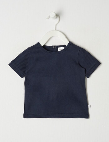 Teeny Weeny Rib Short Sleeve Tee, Navy product photo