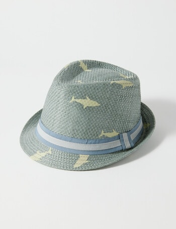Mac & Ellie Shark Trilby Hat, Slate, 3-8 product photo