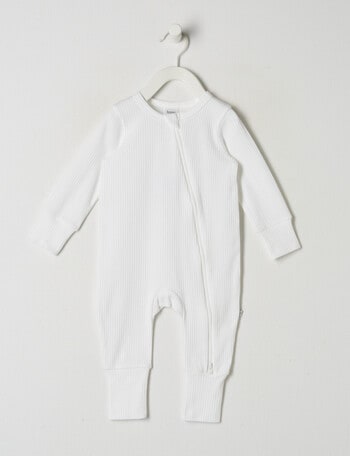 Teeny Weeny Sleep Rib Sleepsuit, Vanilla product photo
