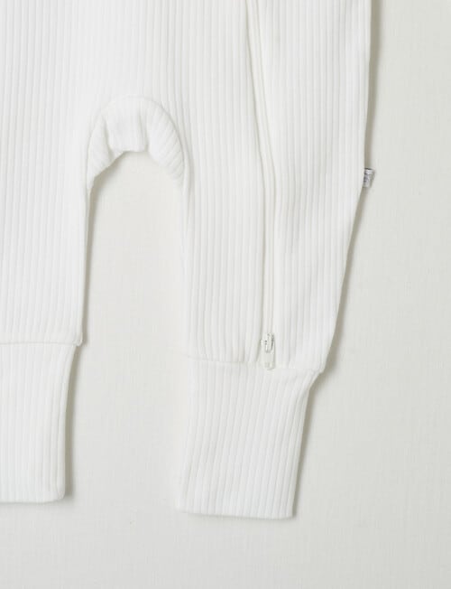 Teeny Weeny Sleep Rib Sleepsuit, Vanilla product photo View 02 L