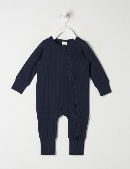 Teeny Weeny Sleep Rib Sleepsuit, Navy product photo