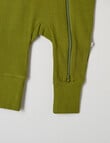 Teeny Weeny Sleep Rib Sleepsuit, Frog Green product photo View 02 S