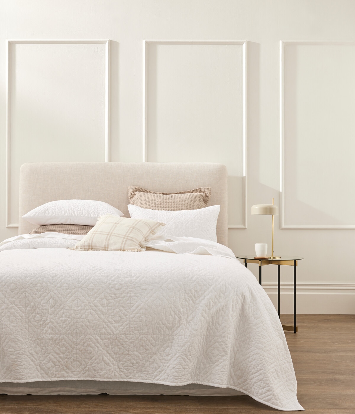 Kate Reed Gigi Coverlet, White - Duvet Covers & Co-ordinates
