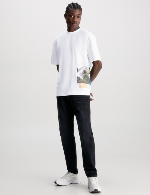 Calvin Klein Multi Layered Photoprint Tee, White product photo View 03 L