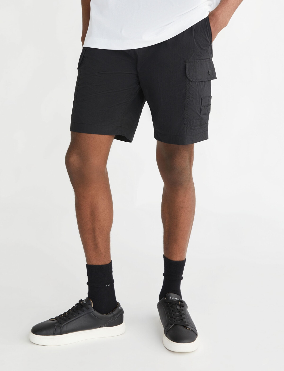 Calvin Klein Nylon Lightweight Cargo Short, Black - Shorts