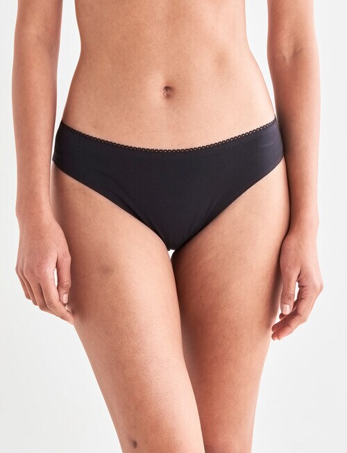 Lyric Cotton Elastane Bikini Brief, Black product photo