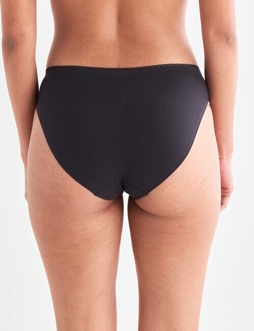 Lyric Cotton Elastane Bikini Brief, Black product photo View 02 L