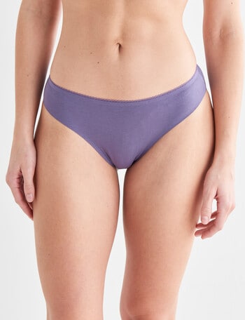 Lyric Cotton-Elastane Bikini Brief, Purple Sage product photo