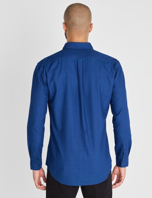 L+L Washed Oxford Button Down Collar Shirt, Indigo product photo View 02 L