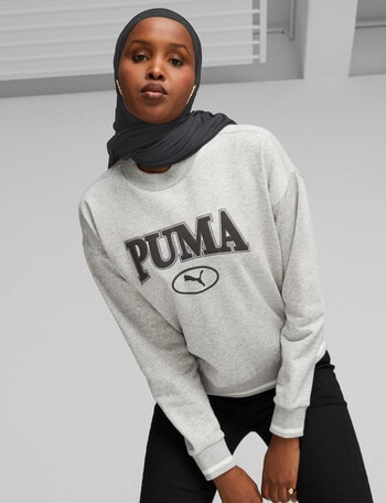 Puma Squad Fleece Crew Sweatshirt, Light Grey Heather product photo