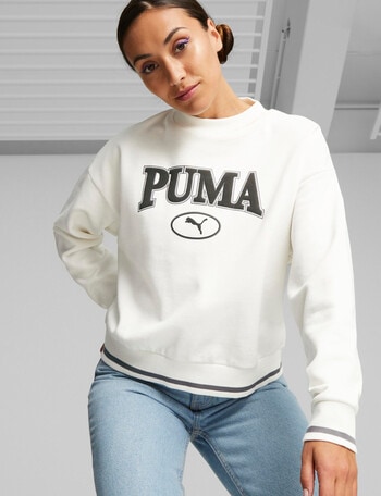 Puma Squad Fleece Crew Sweatshirt, Warm White product photo