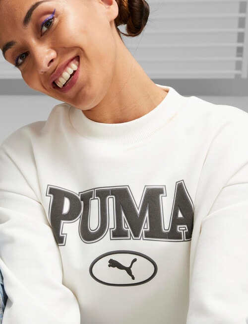Puma Squad Fleece Crew Sweatshirt, Warm White product photo View 04 L